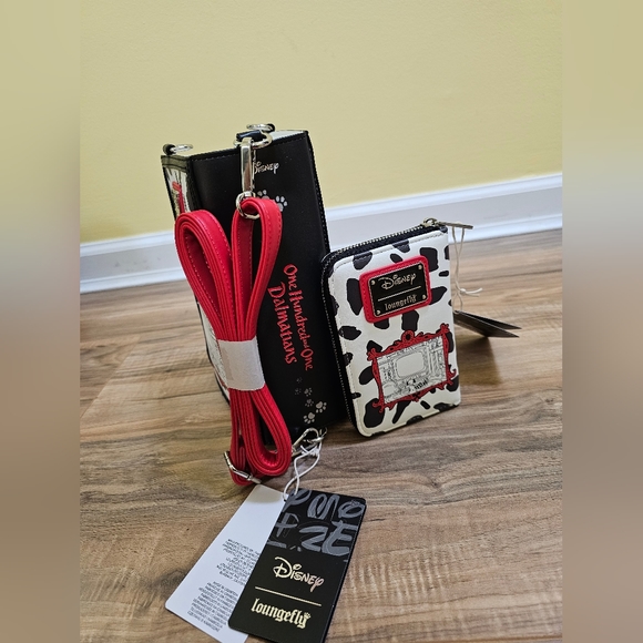 Loungefly Handbags - Loungefly 101 Dalmatians Book Convertible Crossbody Bag/Backpack and a wallet